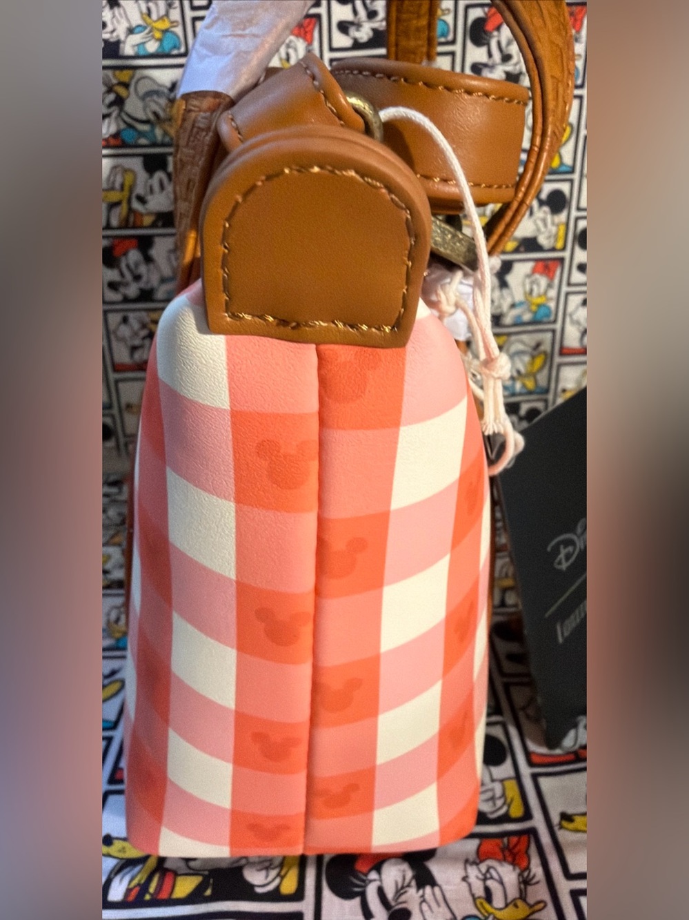 Loungefly Disney Mickey Mouse Gingham Picnic Basket Crossbody/Purse Bag, NWT - Picture 5 of 11